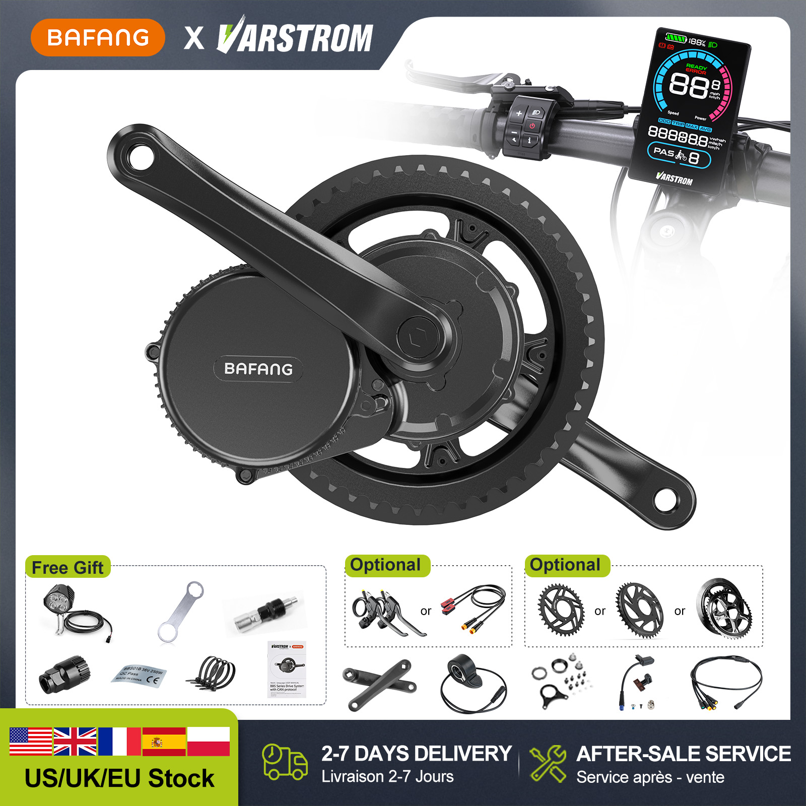 [US Stock] BAFANG 48V 500W 750 - Mid Drive Conversion Kit 1000W recension och pris